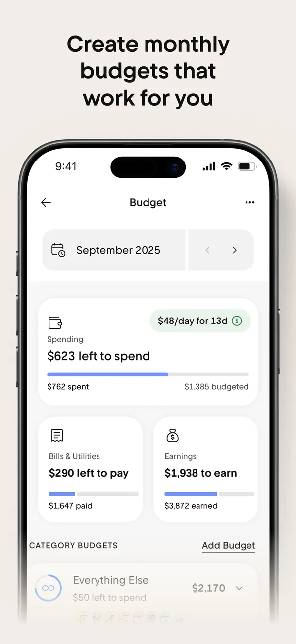 Rocket Money App Store image of the Budget screen
