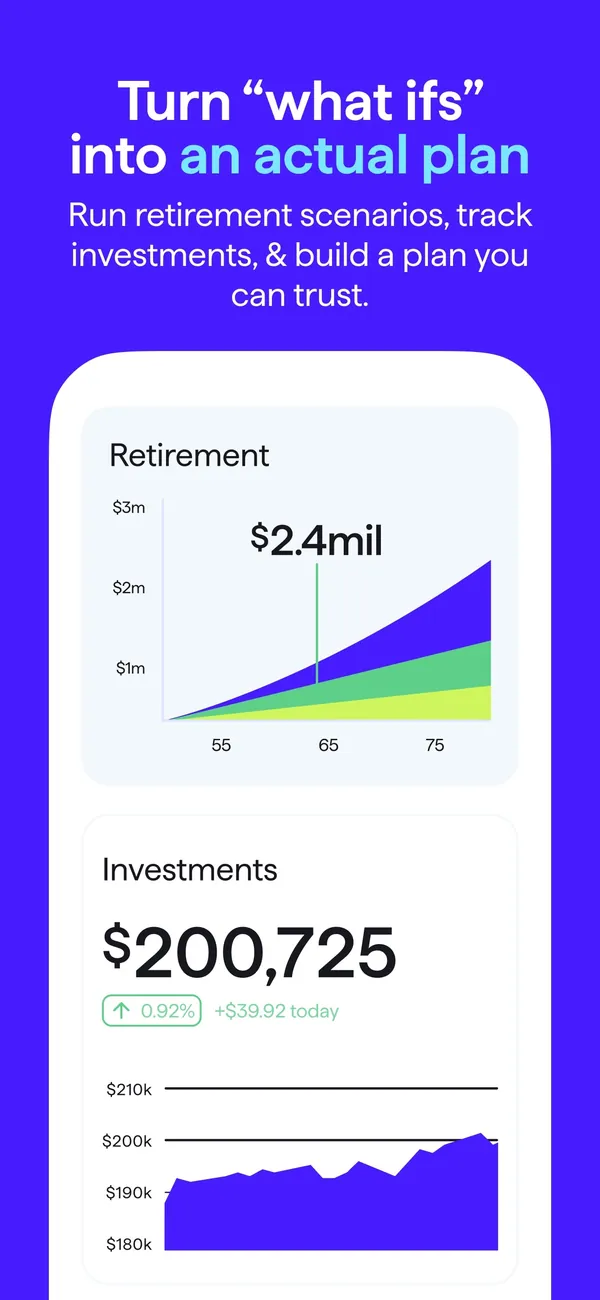 Quicken App Store image of retirement and investments