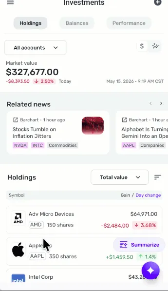 Simplifi Investments screen