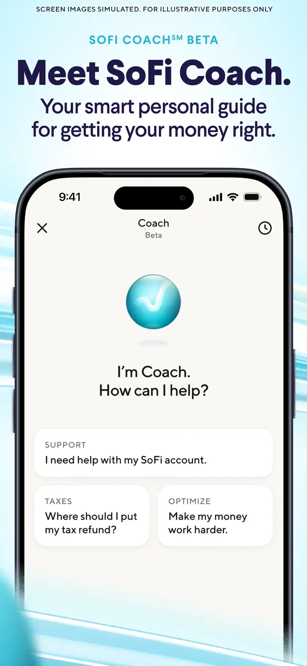 SoFi App Store image of the Coach screen