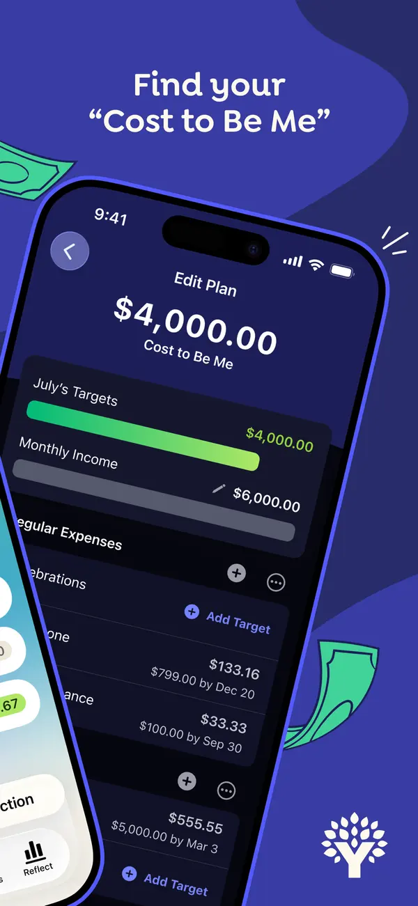 YNAB App Store image of the Edit Plan screen on a tilted phone