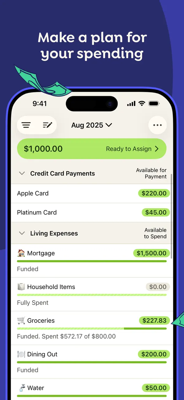 YNAB App Store screenshot 3 of 4, as of Oct 24, 2026
