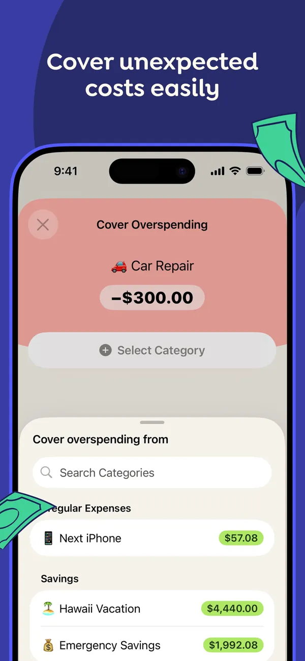 YNAB App Store image of the Cover Overspending sheet